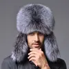 Gorro Lei Feng de piel para hombre, piel de mapache, invierno del noreste, exterior, para mediana edad y ancianos, protección para las orejas, gorro de piel, invierno