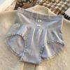 Ropa interior de cintura alta con estampado de conejo para mujer, entrepierna de algodón puro, cintura alta con encaje sin costuras, transpirable, cómoda, calzones, Sudeste Asiático