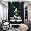 Tecido de Parede Bordado em Estilo Chinês Novo para Entrada, Sala de Estar e Parede de Fundo de TV com Bordado de Tulipas, Parede de Fundo em Estilo Chinês Novo