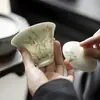 Tazón de té Mingzhenshan Zhi Xiaocangcui Orquídea que adora el viento Retorno de la nube, Tazón de té Orquídea pintada a mano de arcilla de jade, Juego de té Kung Fu