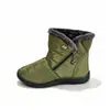 Sapatos de Algodão Confortáveis de Cano Alto com Forro de Lã Quente, Tamanho Grande, Transfronteiriços, Botas de Neve Impermeáveis, Botas Femininas Modernas com Solado Plano