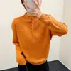 Nuevo suéter 2026 de media apertura y cuello semi-alto, un tejido versátil para otoño e invierno, con un diseño elegante y un corte holgado adecuado para ir al trabajo