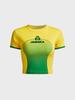 Verão Cruzado Nova Estampa de Letras Bordada Tops Femininos Slim Fit Camiseta Solta Conjunto de Shorts e Biquíni