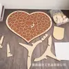 Cartão de Mesa de Assinatura para Casamento, Decoração de Casamento em Formato de Coração, Ornamento de Artesanato em Madeira, Cartão de Assinatura para Casamento ao Ar Livre