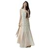 Vestido colete de renda de alta qualidade com cadarço feminino Verão 2025 Novo Afina a cintura Elegante Saia Longa