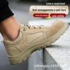 Atacado sapatos de segurança verão masculino moda resistente ao desgaste leve respirável biqueira de aço boné anti-esmagamento à prova de furos sólidos sapatos de trabalho de fundo