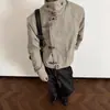 Chaqueta de vuelo de estilo granero con cuello alto deconstruida para hombre, otoño, ajuste limpio americano, silueta corta vintage, chaqueta de trabajo