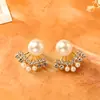 Suministro Directo de Fábrica de Pendientes de Perlas y Circonitas, de Alta Gama, Modernos, Exquisitos, Versátiles y Elegantes, Accesorios de Estilo para el Viaje Diario