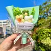 Mini Mini Flor de Lã Flor Eterna Flor Artificial de Simulação Pequeno Buquê de Flores Dia da Mulher Aniversário Presente