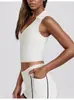 Ropa de Yoga Transfronteriza al por Mayor Camiseta Deportiva sin Mangas de Cuello V Color Nude Bloque de Color Adelgazante Conjunto de Ropa para Pilates y Fitness para Mujeres Dropshipping