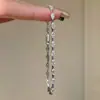 Pulseira de Diamante Flash Estilo Cool Coreano Gota d'Água Empilhada com Alto Acabamento, Joia Delicada, Exquisita para o Dia a Dia e Versátil para Mulheres