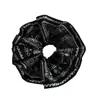 Azul Marino Retro Flor de Paisley Textura Encaje Lazo para el Cabello Bufanda Cuadrada Accesorio para Cola de Caballo Versátil Estilo Nuevo