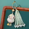 Broche de Hebilla de Anillo de Calabaza de Brocado de la Dinastía Song Borla Tejida a Mano Colgante para Bolso Llavero de Coche Colgante Pequeño Accesorios para Joyería DIY Venta al por Mayor