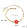 Pulsera Minimalista Hueca Estilo Ins de Flor de Durazno de Moda para Mujer, Acero Inoxidable de Lujo Ligero Pulsera de Joyería de Moda de Gama Alta