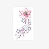 Flor de Lirio Rosa Pintada Hierba Enroscada Larga Duración Tatuaje Pegatina Chica Dulce Fresca Cintura Lado Costillas Cubrir Cicatriz Pegatina Impermeable