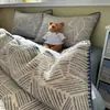 Conjunto de Roupa de Cama de Gaze Dupla Classe A Quatro Peças Modelo Novo 2026 Capa de Edredom Lençol de Cama de Algodão Gaze Capa de Edredom Conjunto de Três Peças para Dormitório Estudantil 4