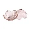 Prato Pequeno de Vidro Martelado Estilo Japonês Flor de Cerejeira Criativo Rosa Doméstico Molheira para Tempero Prato para Molho de Soja Tigela Jogo de Talheres