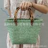 Bolsas Novas Personalizadas de Primavera e Verão, Bolsa Tote de Plástico Trançado Retrô Simples Portátil de Grande Capacidade, Bolsa Trançada Versátil para Compras