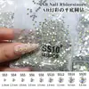 Flats Manicure Redondo Fundo Plano Cristal de Vidro Diamante Leque Rei Joias de Unha Diamante DIY Diamante Colorido 1440 Peças Atacado