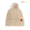 Gorro de Punto para Mujer, Otoño e Invierno Transfronterizo, Doble Capa con Forro de Felpa, Engrosado, Cálido y a Prueba de Frío, Gorro de Lana Protector de Orejas