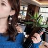 Aretes Largos de Borla con Flor y Perla para Mujer, Estilo Coreano, Celebridad de Internet, Elegantes, 925 Hipoalergénicos, Moda, Nuevos Aretes de Moda