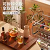 Carrito Estrecho Estante de Almacenamiento, Estante de Cesta de Cocina Multicapa de Pie para Snacks y Frutas y Verduras, Estante de Almacenamiento Móvil Estilo Vintage