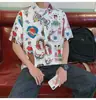 2026 Verano Camisa Floral de Hawái Hombres Mujeres Marca de Moda Verano Retro Americano Estilo Hong Kong Vacaciones en la Playa Camisa de Manga Corta para Pareja