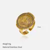 Novo Design Transfronteiriço Mais Vendido Anel de Aço Inoxidável Banhado a Ouro 18K Exquisito Anel em Forma de Coração Colar Joias Anel Atacado