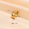 Joyería de Acero de Titanio Retro de Alta Gama Diseño Irregular Aerodinámico Anillo Abierto Anillo de Acero Inoxidable Chapado al Vacío en Oro