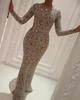Primavera 2025 Nuevo Ropa de Mujer de Exportación Europea y Americana Amazon Bronceado Manga Larga Elegante Ajustado Sexy Falda Larga Vestido de Noche
