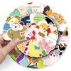 50 pegatinas de graffiti jellycat pintadas a mano de dibujos animados lindas de venta caliente decorativas para cuaderno vaso de agua funda para teléfono móvil