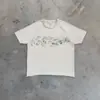 Camiseta informal versátil deportiva Y2K de calle retro americana con estampado gótico personalizado de manga corta y cuello redondo
