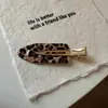 Nuevo pasador de acetato con estampado de leopardo marrón estilo coreano, pinza para flequillo, pinza lateral versátil y elegante, accesorio para el cabello