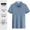 Camisa Polo com Lapela de Algodão de Fibra Longa Roupas de Trabalho Personalizadas Azul Safira Camisa Cultural para Equipe Corporativa Bordado Estampado Logo