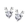 Pendientes de Moissanita con Seis Garras, Redondos y Cuadrados de Circonia, Éxito en Línea de Moda, Pendientes de Botón de Diamante de Moissanita Simulada para Mujer, Accesorios para Orejas en Forma de Corazón