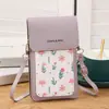 2024 Nueva Bolsa para Teléfono Móvil con Pantalla Táctil para Niñas Bolso Pequeño Cruzado al Hombro Compacto Mini Mochila Estampada para Mujer Agujero de Carga