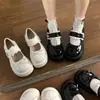 Mocassins Femininos 2026 Verão Novo Estilo Britânico Francês Solado Grosso Com Saias Salto Grosso Mary Janes Sapatos Pequenos de Couro