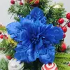Flores Decorativas de Natal Transfronteiriças Adequadas para Guirlandas de Cipó e Decorações de Árvore de Natal, Podem Ser Equipadas com Hastes de Flor com Clipe, em Estoque do Fabricante