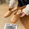 Nuevas Sandalias Baotou de Verano para Mujer, Cómodas de Color Sólido, Casuales para el Día a Día, de Tacón Bajo, Slip-Ons y Medias Zapatillas para Mujer, Transfronterizo