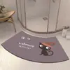 Tapete de Banheiro Simples em Arco Estilo Cartoon, Tapete Absorvente Antiderrapante de Terra de Diatomáceas, Resistente à Sujeira, Resistente ao Desgaste, Fácil de Manter