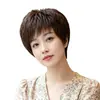 Peluca para mujeres de mediana edad y mayores, hecha de cabello humano real, diseñada para cubrir las canas, cobertura completa de la cabeza, natural para el uso diario