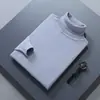 Nuevo Suéter para Hombre Otoño e Invierno Camisa Base Delgada Moda Suéter de Punto de Cuello Alto Jersey Talla Grande Holgado Suéter Interior