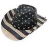 Comercio Exterior Estrella Sombrero de Paja Nuevo de Vaquero Occidental para Hombre y Mujer Rayas de Estrella Protector Solar para Exteriores Sombrero de Protección Solar Sombrero Jazz Venta al por Mayor