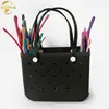 Bolsa de Playa Eva de Gran Capacidad Transfronteriza para Mujer Color Sólido Bolso de Mano con Agujeros Bolsa de Almacenamiento para Viajes al Aire Libre Fitness