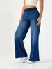 Cruz, cintura con cordón, jeans elásticos, pierna recta holgada,