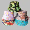 Chapéu de Pescador Criativo Estampado Dupla Face 100% Algodão Masculino e Feminino para Uso Externo Casual Proteção Solar Chapéu de Sol Popular na Internet Versátil Chapéu Balde
