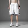 Shorts esportivos masculinos soltos de seda gelada, calças casuais de basquete, verão, finas, modernas, pernas largas, corrida noturna, calças de comprimento médio