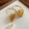 Pendientes Geométricos de Flor de Resina Transfronterizos Europeos y Americanos Otoplastias Maillard Otoño e Invierno Diseño Nicho de Gama Alta Joyería para Orejas Venta al por Mayor