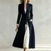 Transfronterizo Europeo y Americano 2026 Estación Independiente de Amazon Moda Nueva para Mujer Elegante Color Sólido Solapa Corbata Cintura Abrigo Ropa de Abrigo