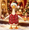 Disfraz de ganso para porche de Navidad de peluche ganso blanco grande chaleco navideño de punto muñeco ambiente festivo suéter para disfrazar
